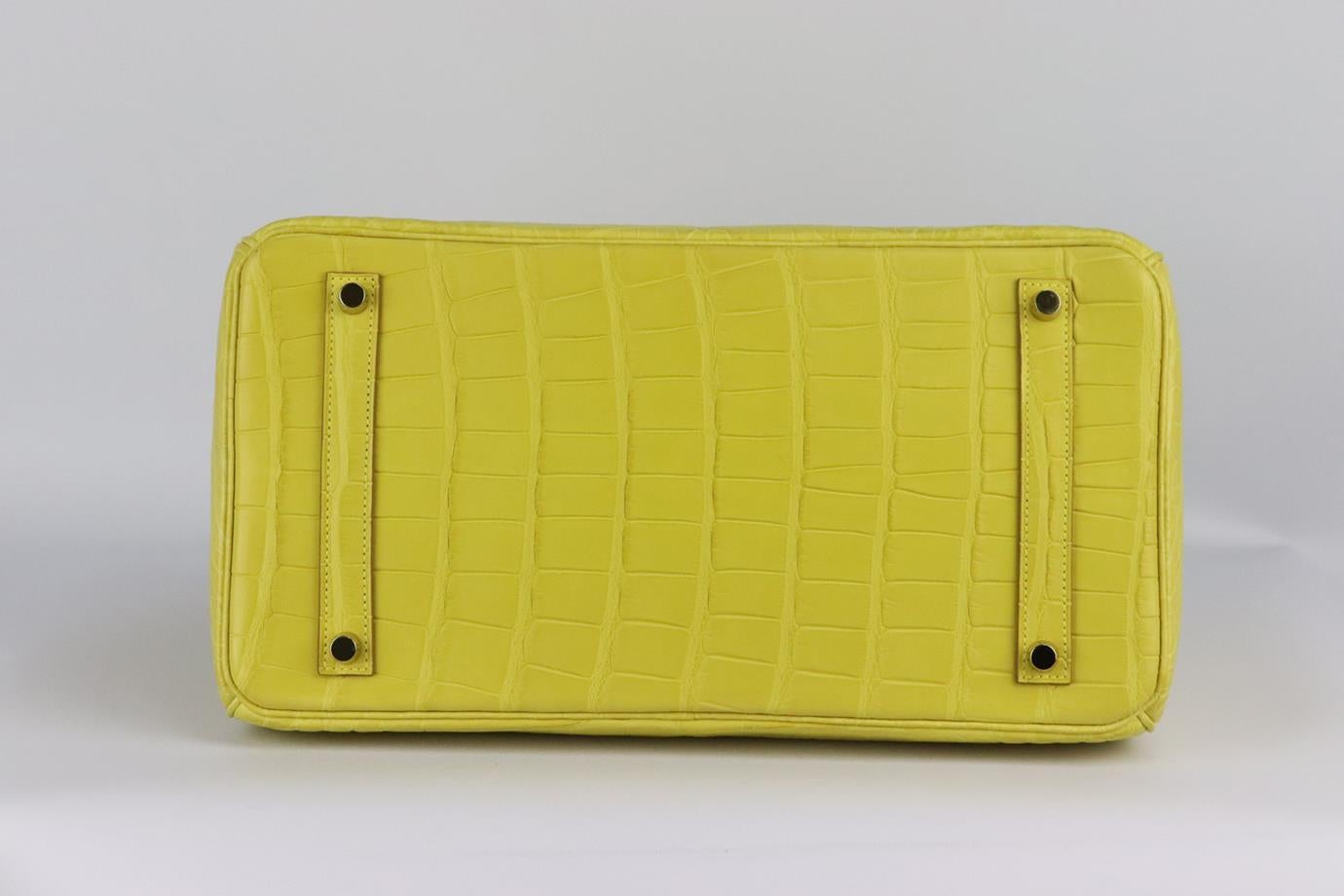 Hermès 2013 Birkin 35cm Alligator Matte Mississippiensis Leather Bag en vente 2