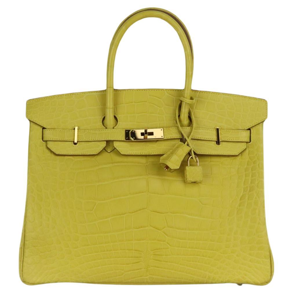 Hermès 2013 Birkin 35cm Alligator Matte Mississippiensis Leather Bag en vente