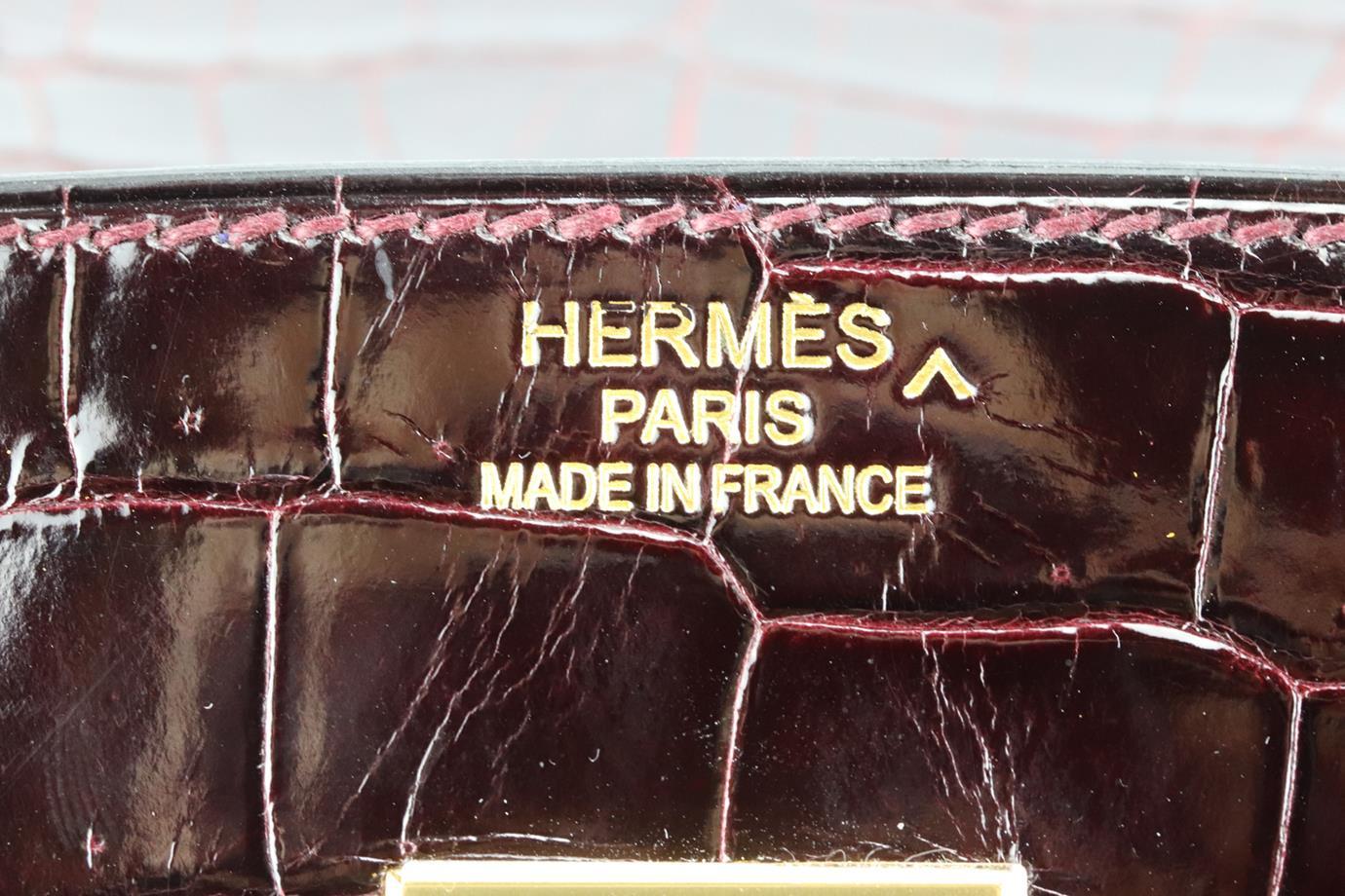 Hermès 2013 Birkin 35cm Porosus Krokodil Leder Tasche im Angebot 7