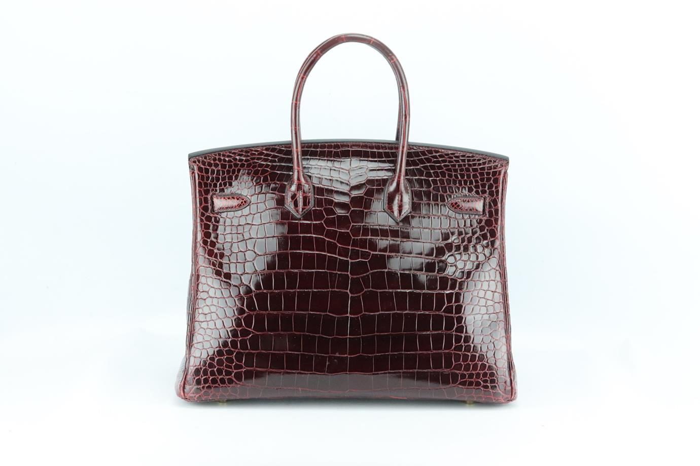 Hermès 2013 Sac Birkin 35cm en cuir de crocodile Porosus Excellent état - En vente à London, GB