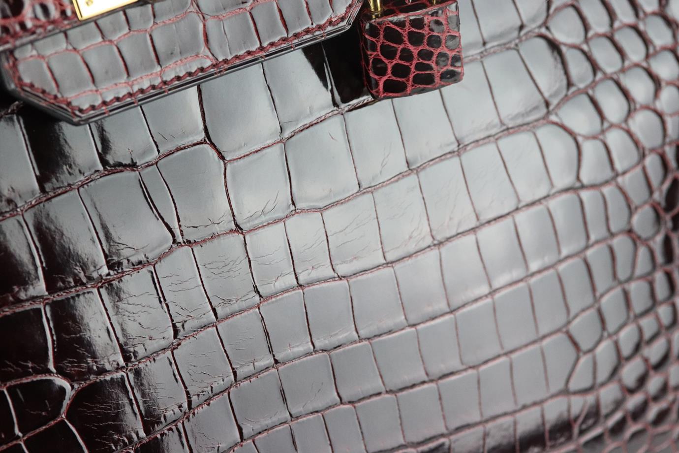 Hermès 2013 Birkin 35cm Porosus Krokodil Leder Tasche im Angebot 4