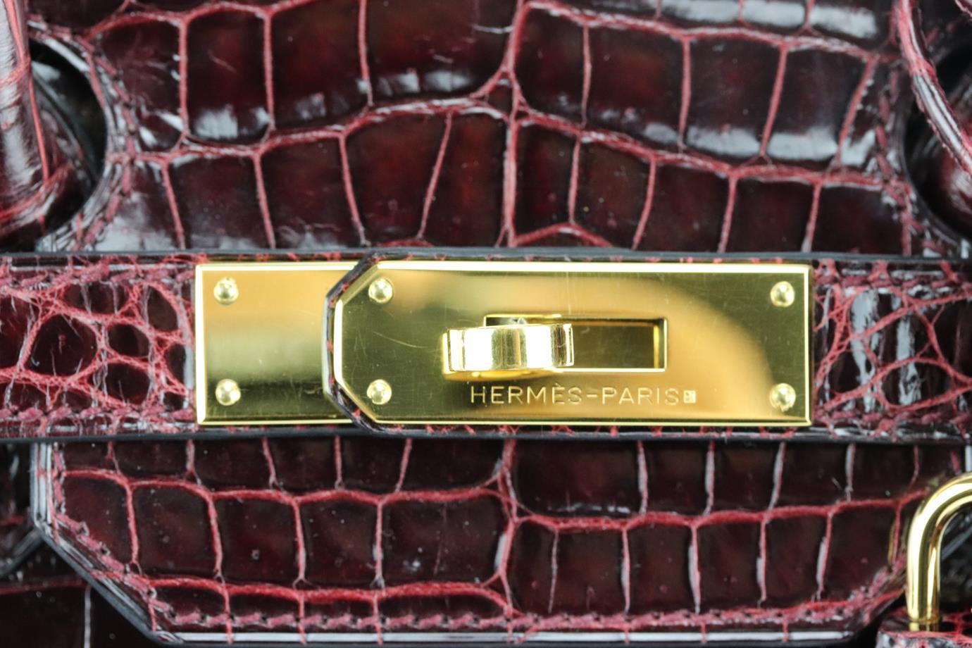 Hermès 2013 Birkin 35cm Porosus Krokodil Leder Tasche im Angebot 5