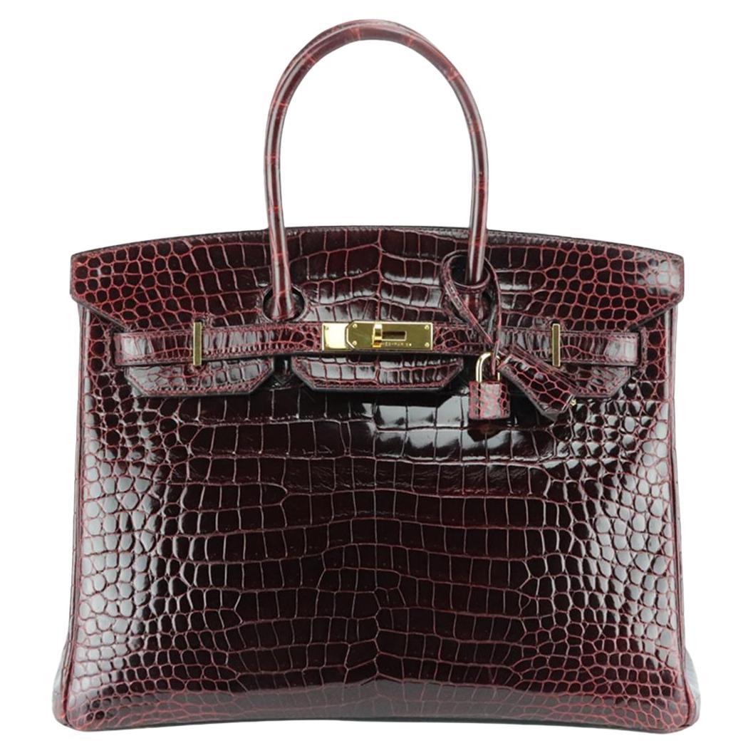 Hermès 2013 Birkin 35cm Porosus Krokodil Leder Tasche im Angebot