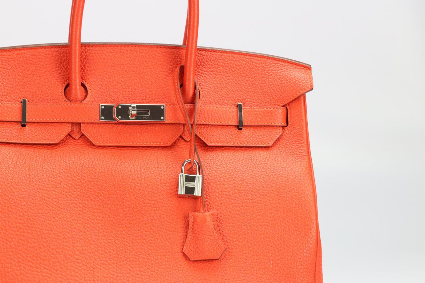 Red Hermès 2013 Birkin 35cm Togo Leather Bag For Sale
