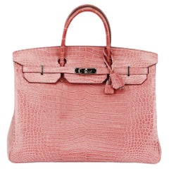 Hermès 2013 Birkin 40cm Matte Crocodile Porosus Leather Bag 