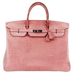 Hermès 2013 Birkin 40cm Matte Crocodile Porosus Leather Bag