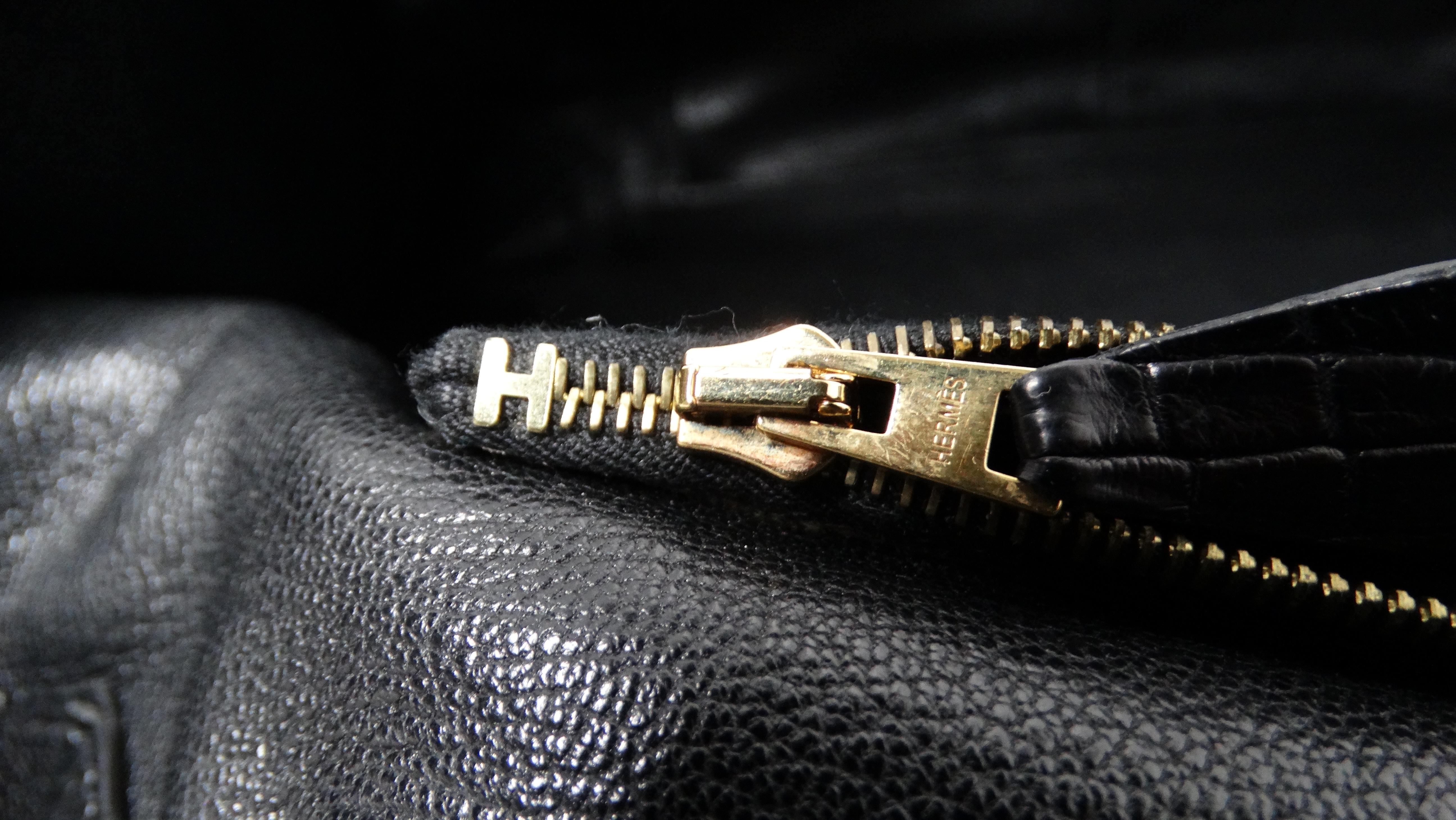 Hermes 2013 Black Mailbox Cube Q Square Porosus Crocodile Leather Handbag For Sale 6