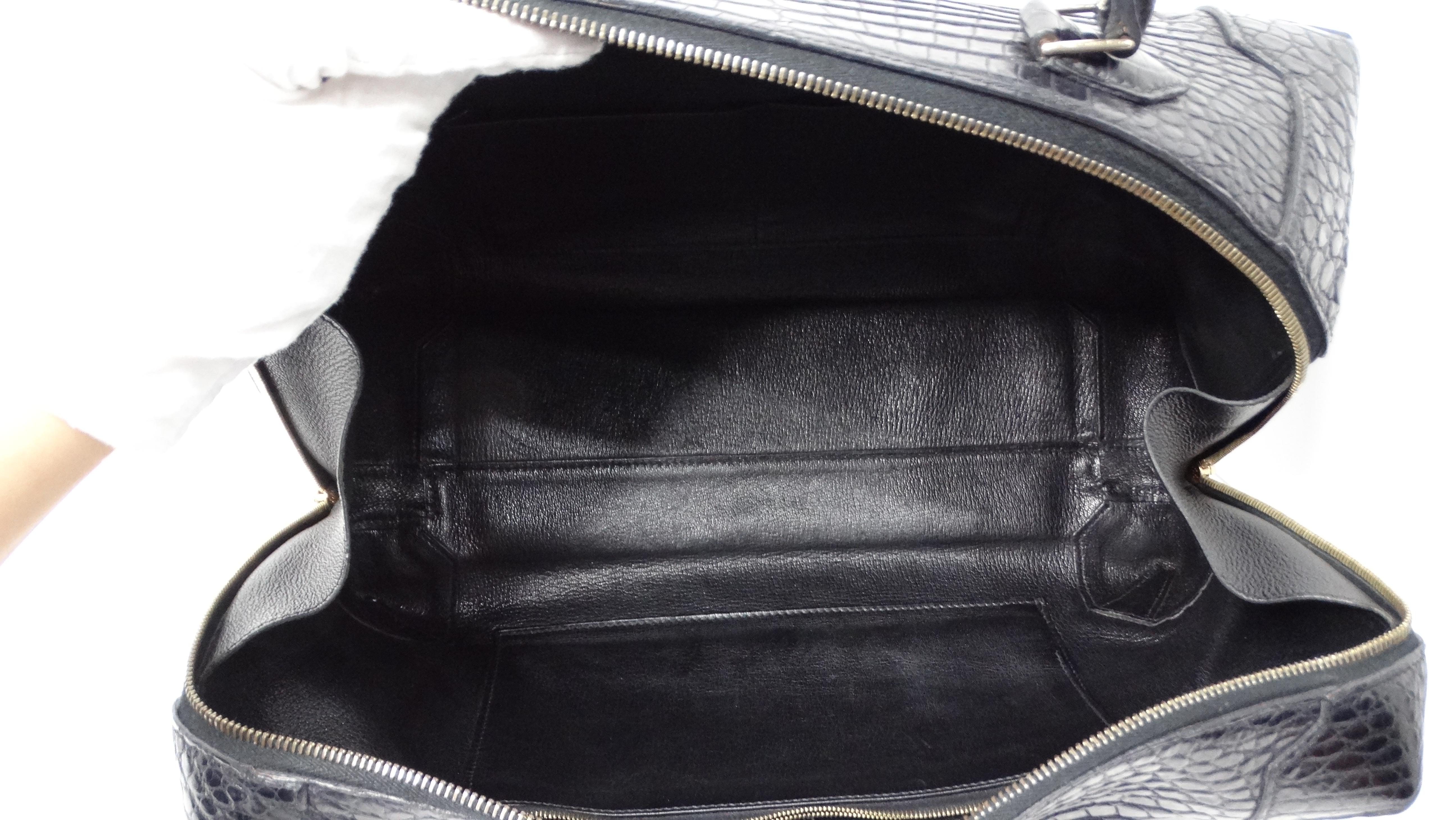 Hermes 2013 Black Mailbox Cube Q Square Porosus Crocodile Leather Handbag For Sale 4