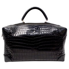 Hermes 2013 Schwarz Mailbox Würfel Q Quadratische Porosus Krokodil Leder Handtasche