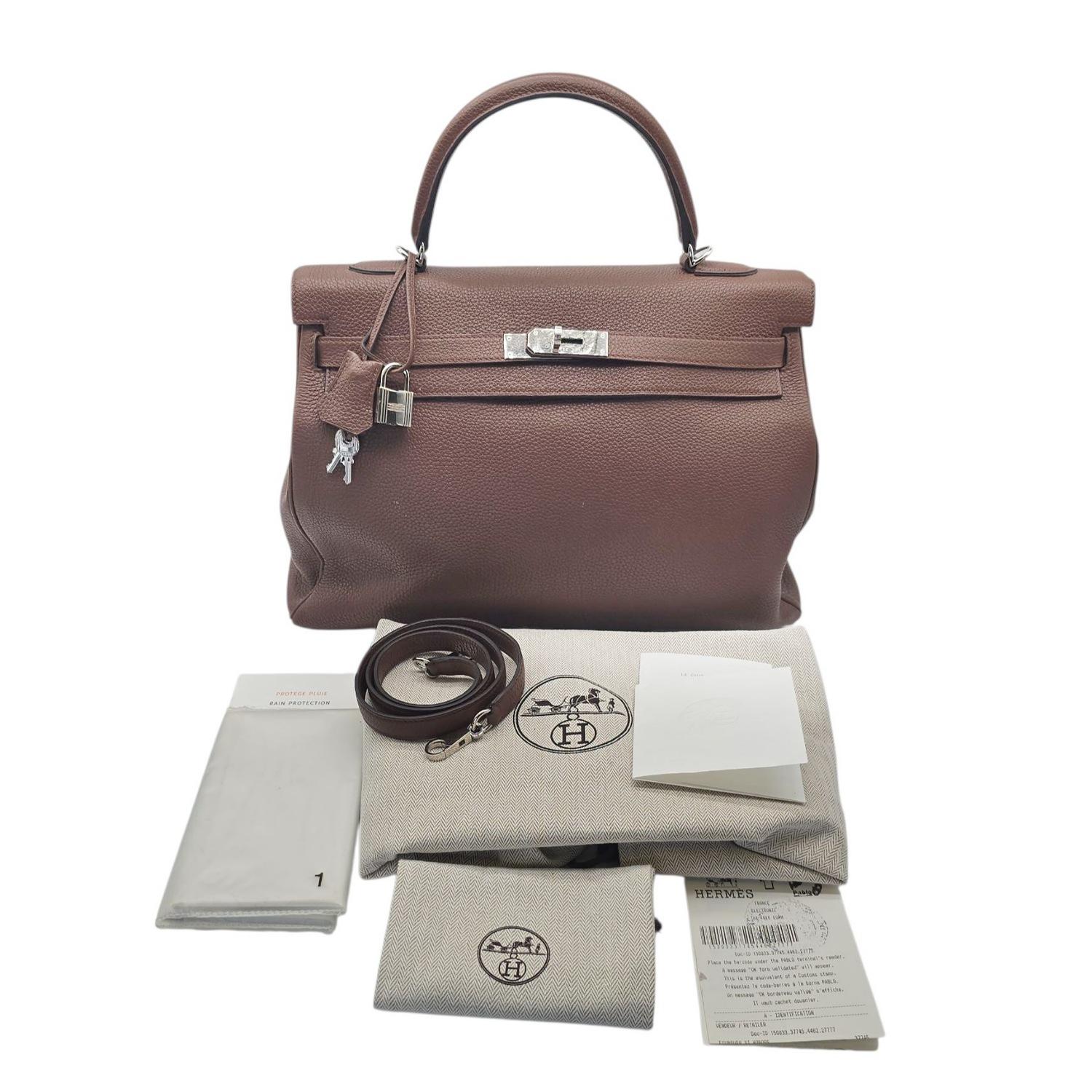 Hermès 2013 Brulee Togo Kelly 35 Retourne Satchel For Sale 5