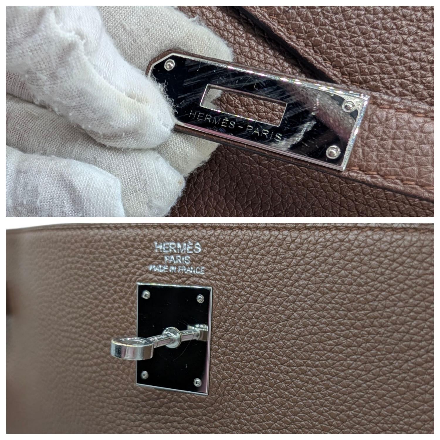 Hermès 2013 Brulee Togo Kelly 35 Retourne Schulranzen im Angebot 3