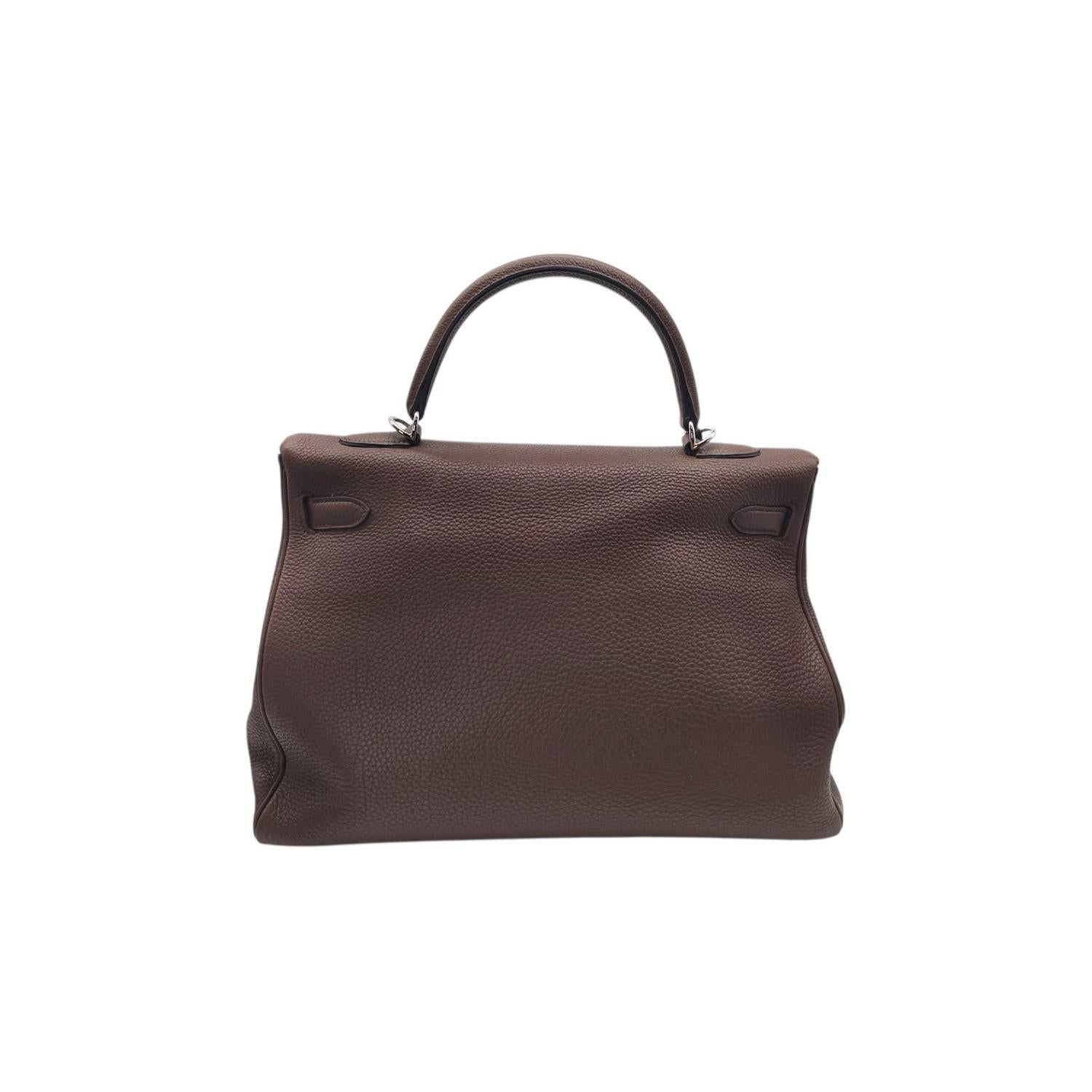 Black Hermès 2013 Brulee Togo Kelly 35 Retourne Satchel For Sale