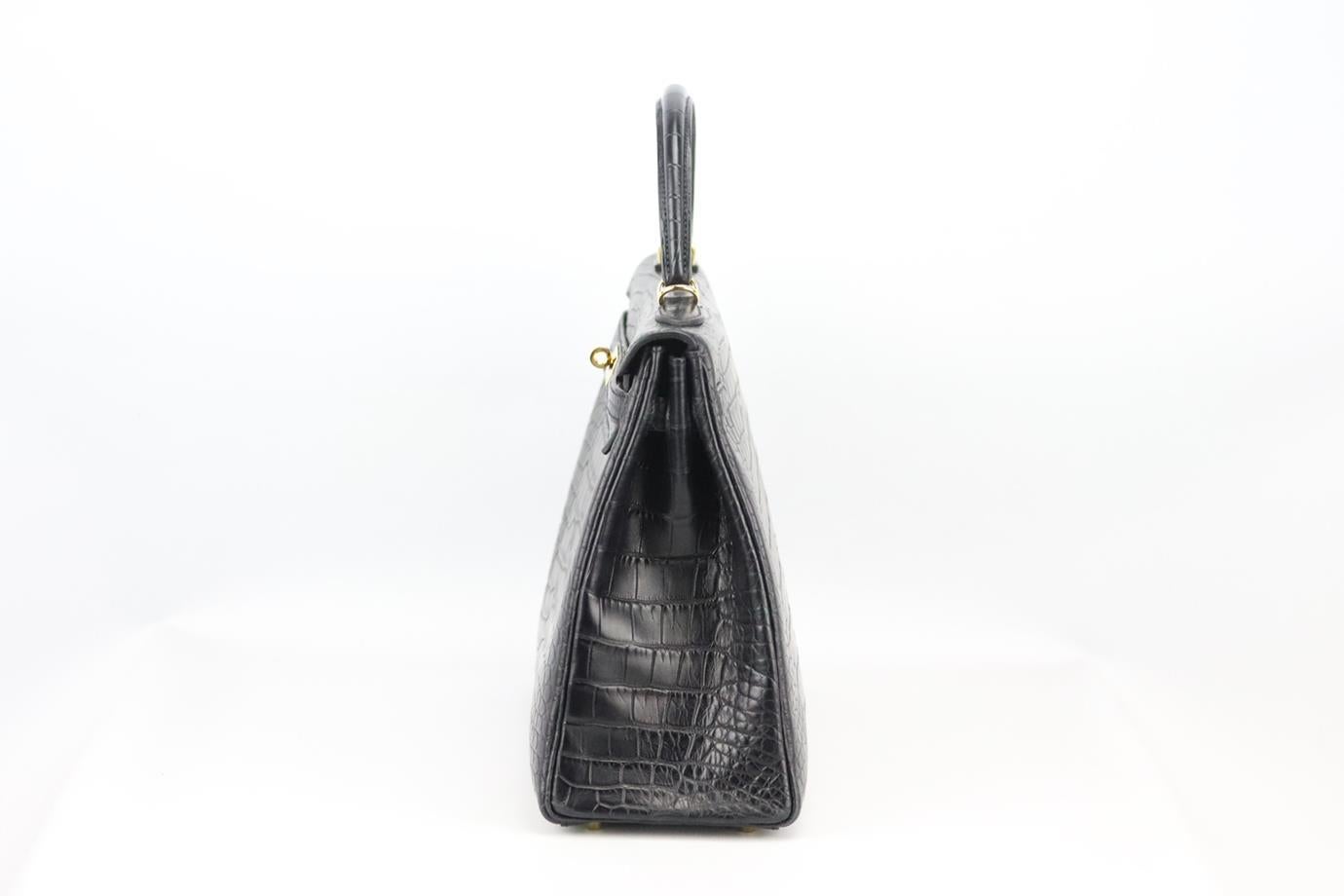 Women's Hermès 2013 Kelly 35cm Matte Alligator Mississippiensis Leather Bag For Sale