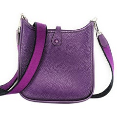 Hermès 2013 Purple Clemence Evelyne TPM Crossbody