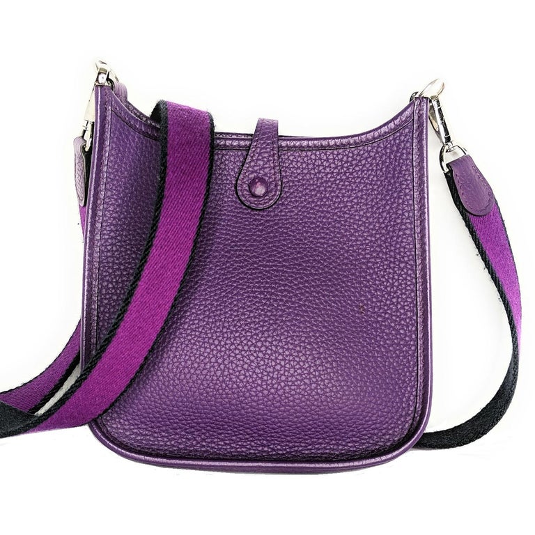 Hermès 2013 Purple Clemence Evelyne TPM Crossbody at 1stDibs