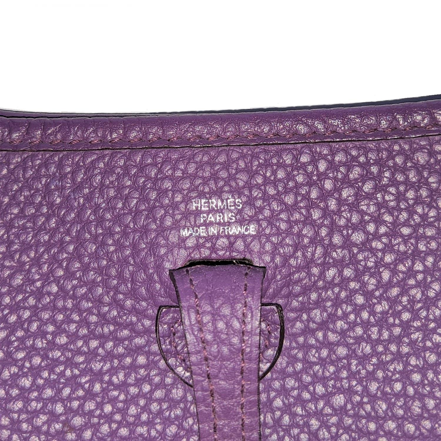 Hermès 2013 Purple Clemence Evelyne TPM Crossbody 1