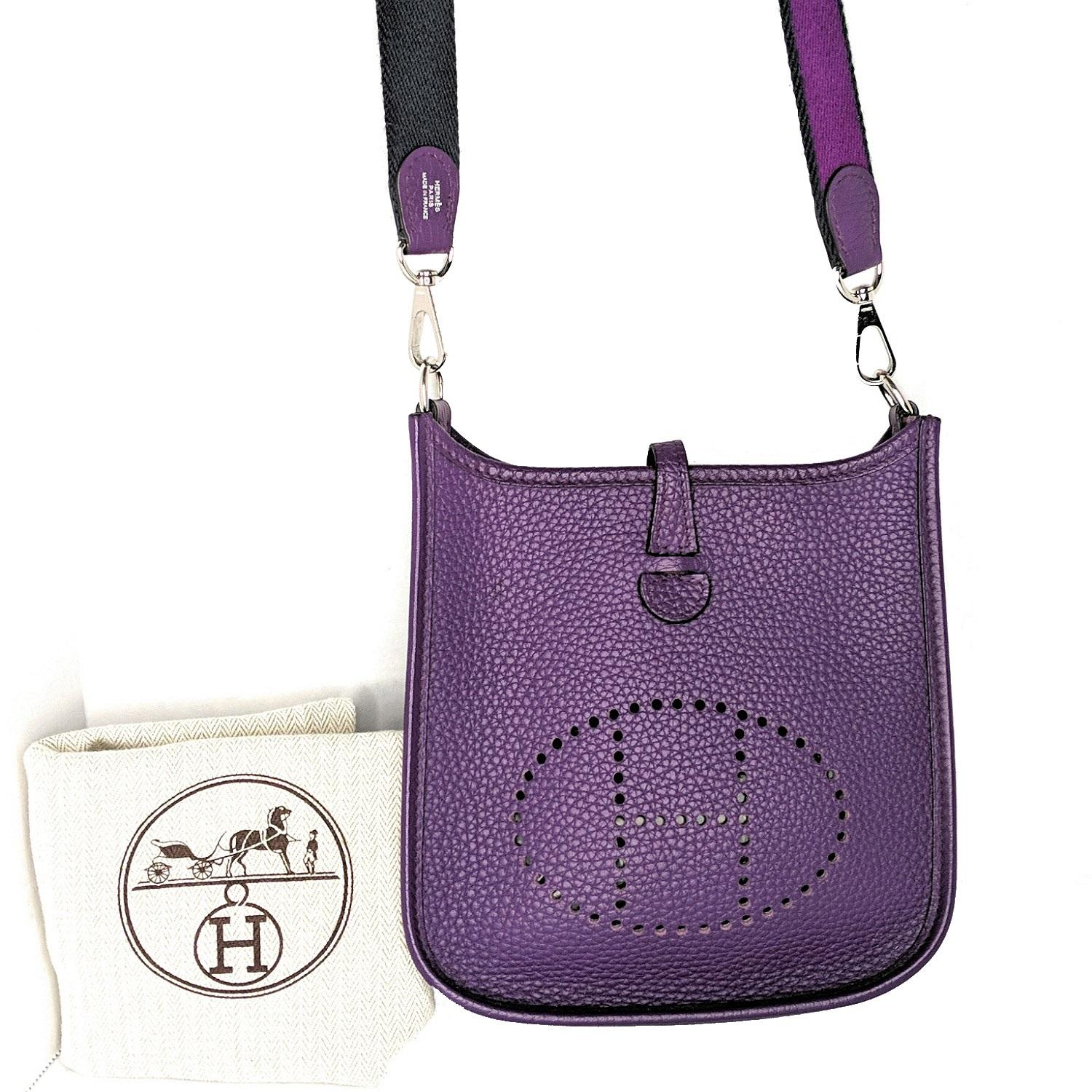 Hermès 2013 Purple Clemence Evelyne TPM Crossbody 3