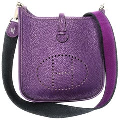 Hermès 2013 Purple Clemence Evelyne TPM Crossbody