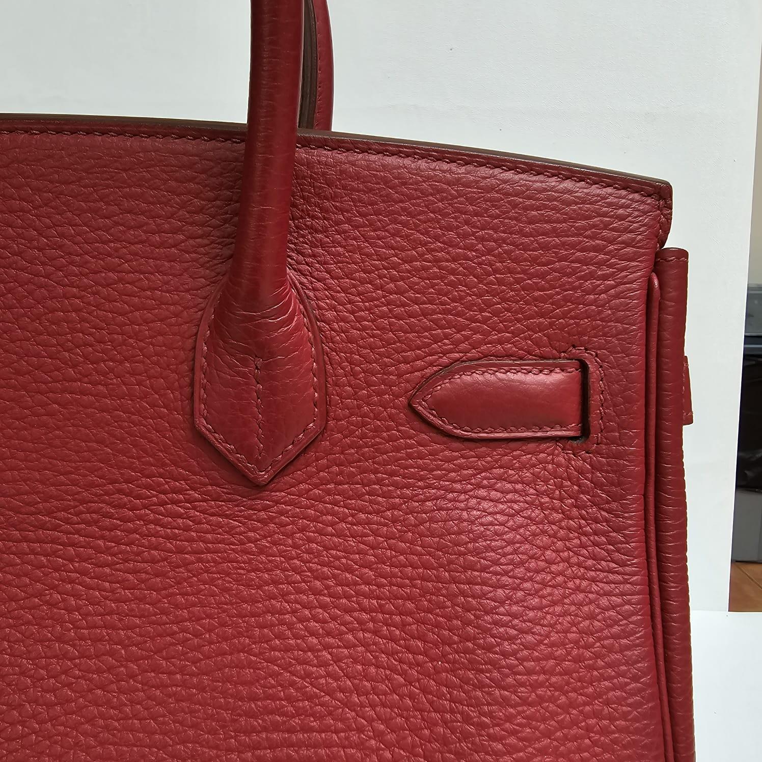 Hermes 2014 Birkin 30 Togo Rouge Garance PHW Bag 8