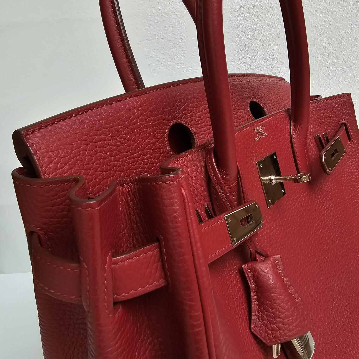 Hermes 2014 Birkin 30 Togo Rouge Garance PHW Bag 5