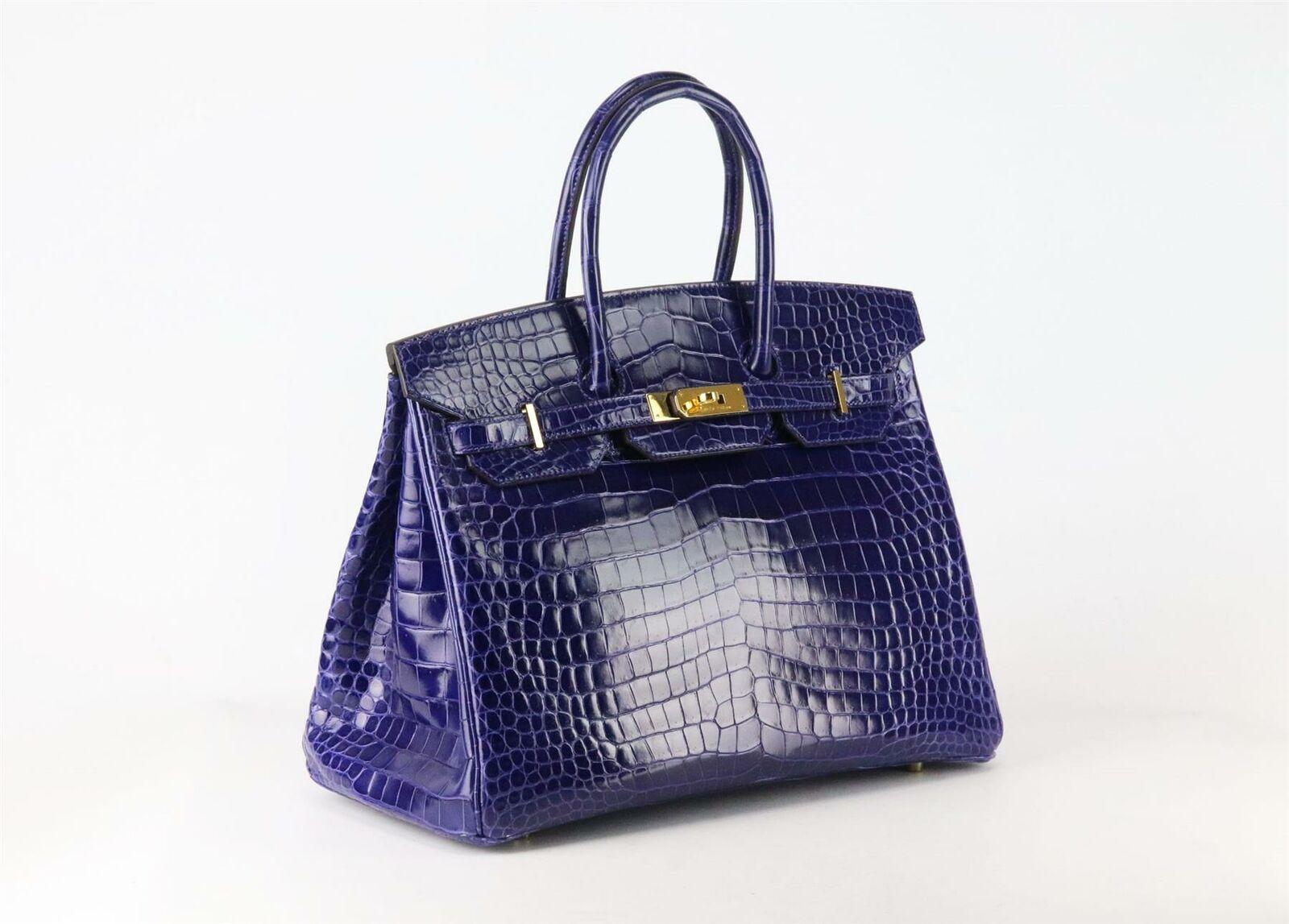 Purple Hermès 2014 Birkin 35cm Porosus Crocodile Leather Bag For Sale
