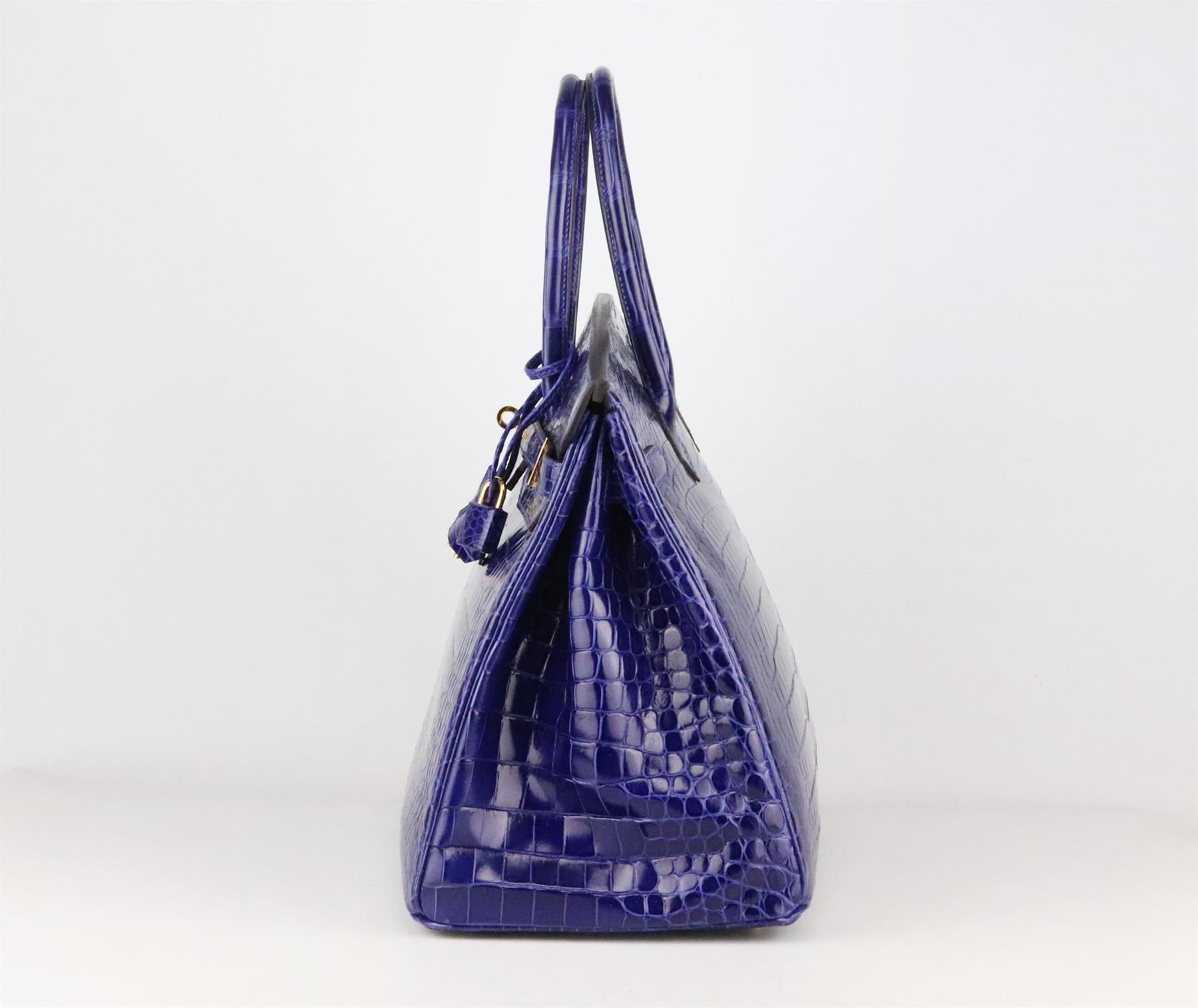 Women's Hermès 2014 Birkin 35cm Porosus Crocodile Leather Bag For Sale