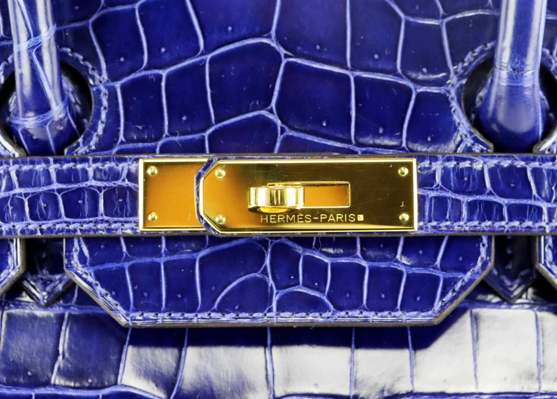 Hermès 2014 Birkin 35cm Sac en cuir de crocodile Porosus en vente 5