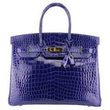 Hermes Birkin 35 Bag Blue de France Togo Leather Palladium Hardware –  Mightychic