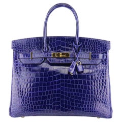 Hermès 2014 Birkin 35cm Porosus Crocodile Leather Bag