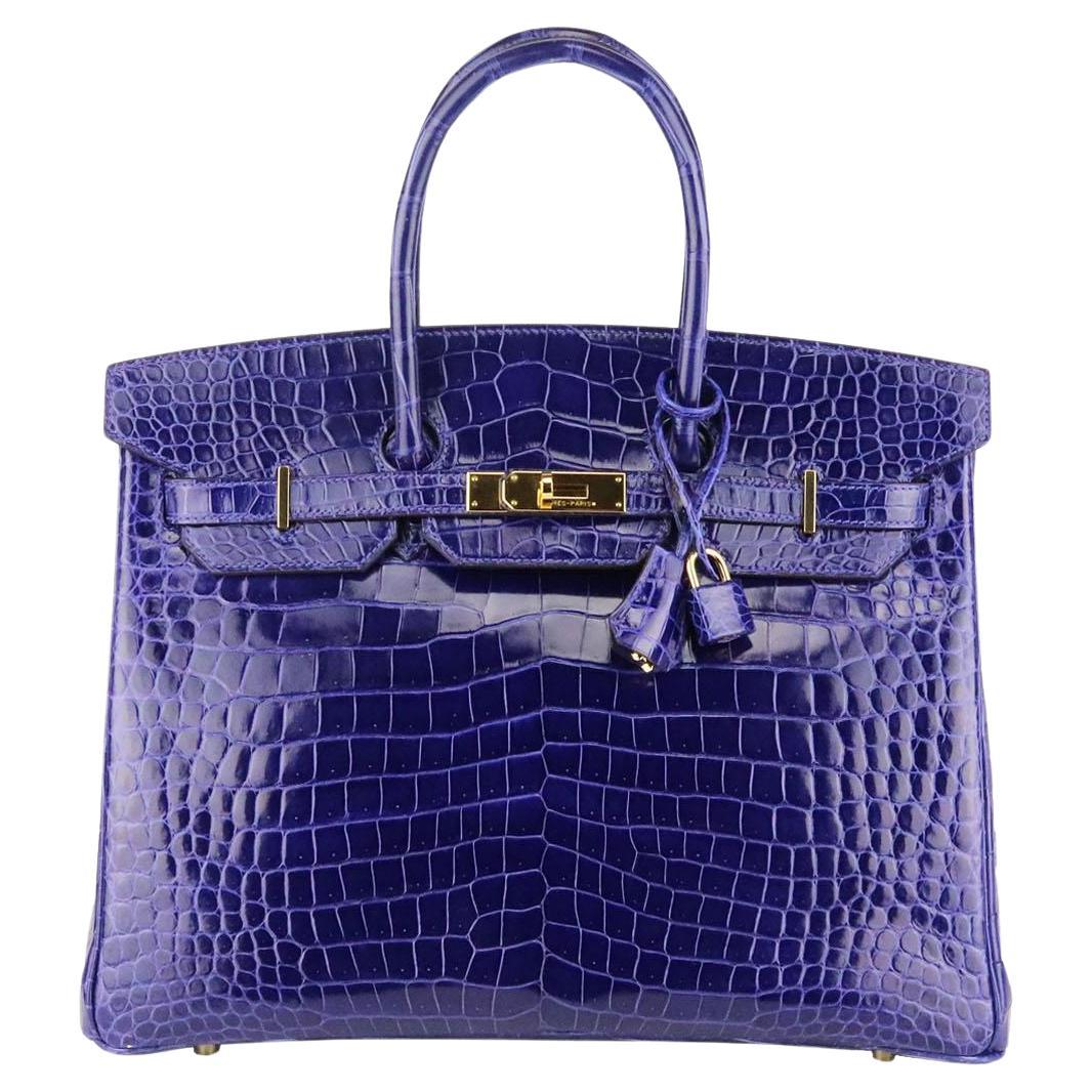 Hermès 2014 Birkin 35cm Sac en cuir de crocodile Porosus en vente