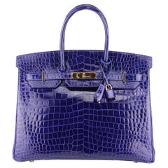 Hermès 2014 Birkin 35cm Porosus Crocodile Leather Bag