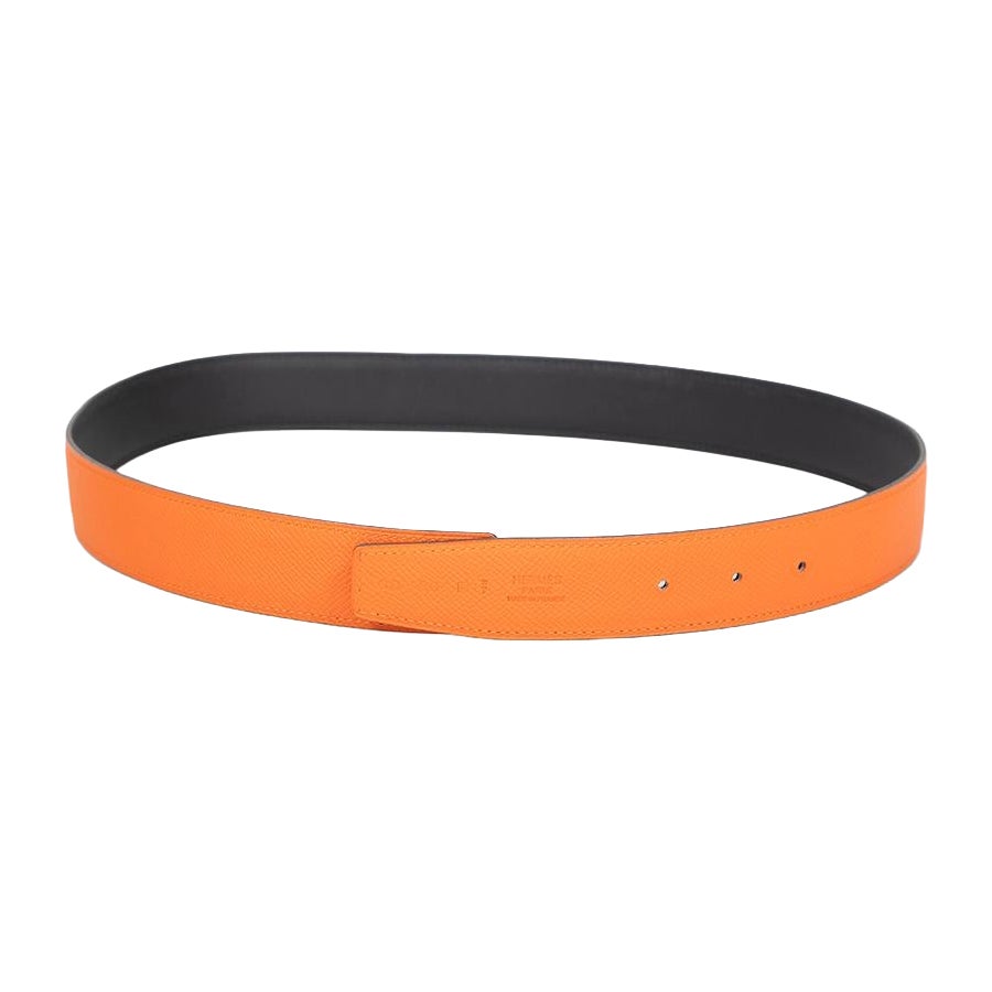 Hermès 2014 Black 
Orange Reversible Belt im Angebot