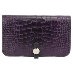 Hermès 2014 Dogon Duo Cartera de piel y Mississippiensis de aligátor