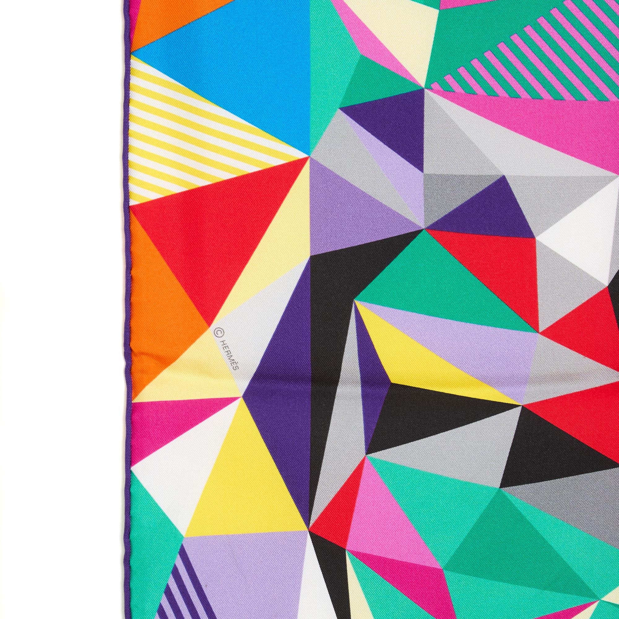 Women's or Men's Hermès 2014 Foulard Carré 90 Les Faceties de Pegase Pink Silk Scarf Hermes