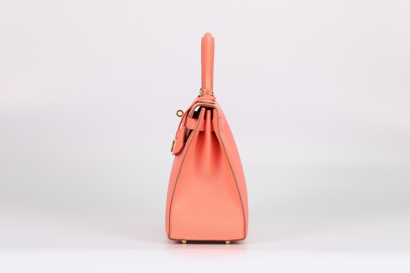<ul>
<li>Hermès 2014 Kelly Ii Sellier 28 Cm Epsom Leather Bag.</li>
<li>Pink.</li>
<li>Twist lock fastening - Front.</li>
<li>Comes with - Key and lock.</li>
<li>Model: Kelly 28.</li>
<li>Made in France, this beautiful 2014 Hermès ‘Kelly II Sellier’