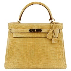 Hermès 2014 Kelly Retourne 28cm Matte Niloticus Crocodile Leather Bag