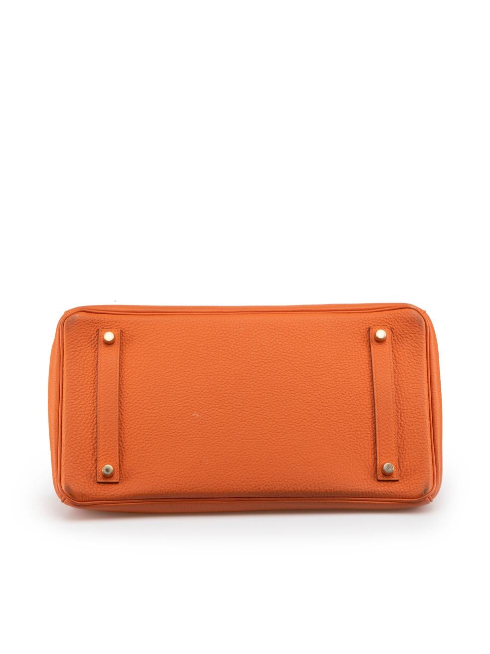 Hermès 2014 Orange Veau Togo Cuir GHW Birkin 35 Pour femmes en vente