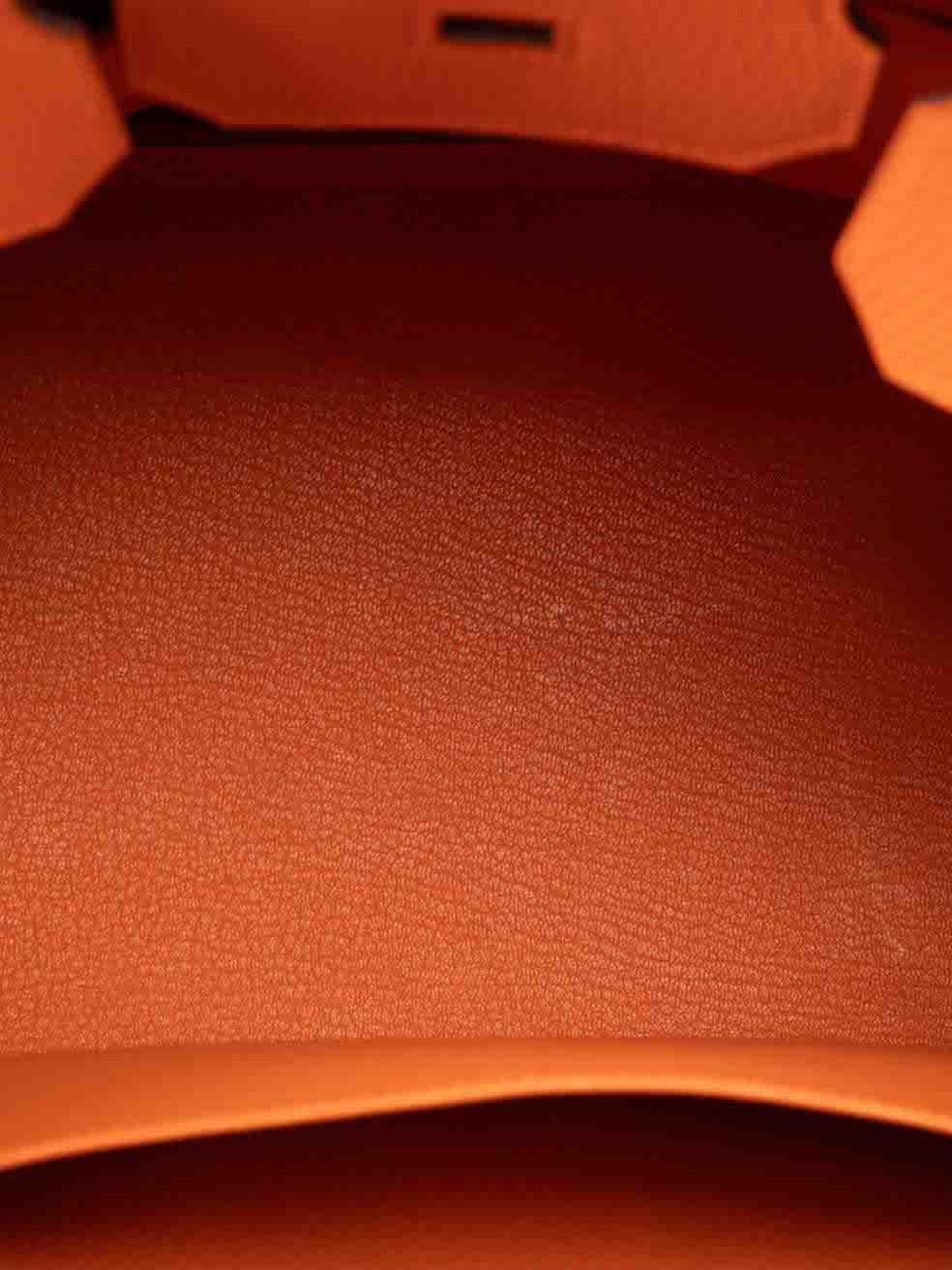 Hermès 2014 Orange Veau Togo Leather GHW Birkin 35 For Sale 1