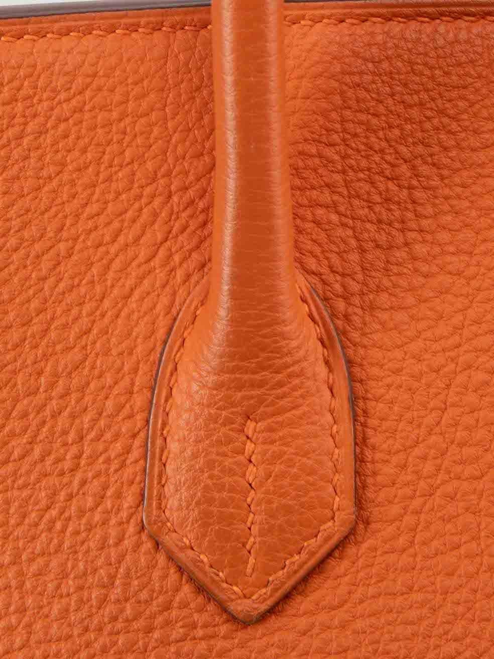 Hermès 2014 Orange Veau Togo Cuir GHW Birkin 35 en vente 3