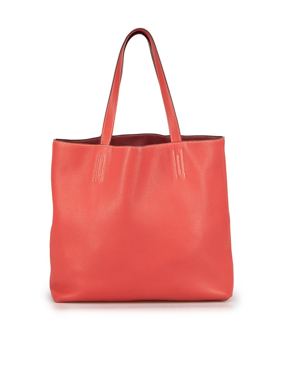 Hermès 2014 Rot Reversible Double Sens 36 Clemence Tote im Zustand „Gut“ im Angebot in London, GB