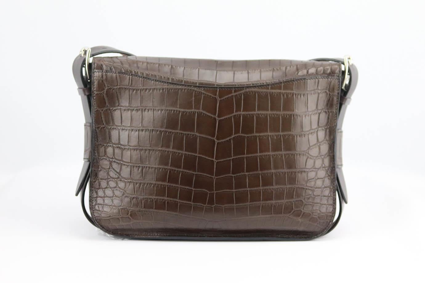 Women's Hermès 2015 Barda 30cm Matte Niloticus Crocodile Shoulder Bag For Sale