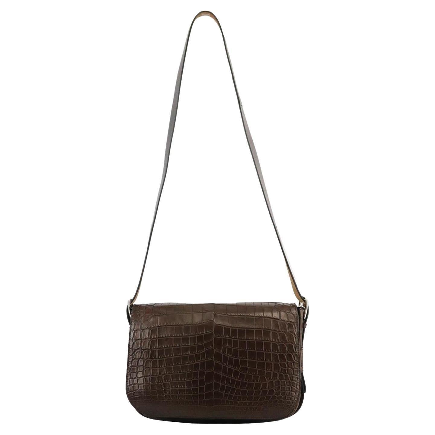 Hermès 2015 Barda 30cm Matte Niloticus Crocodile Shoulder Bag For Sale