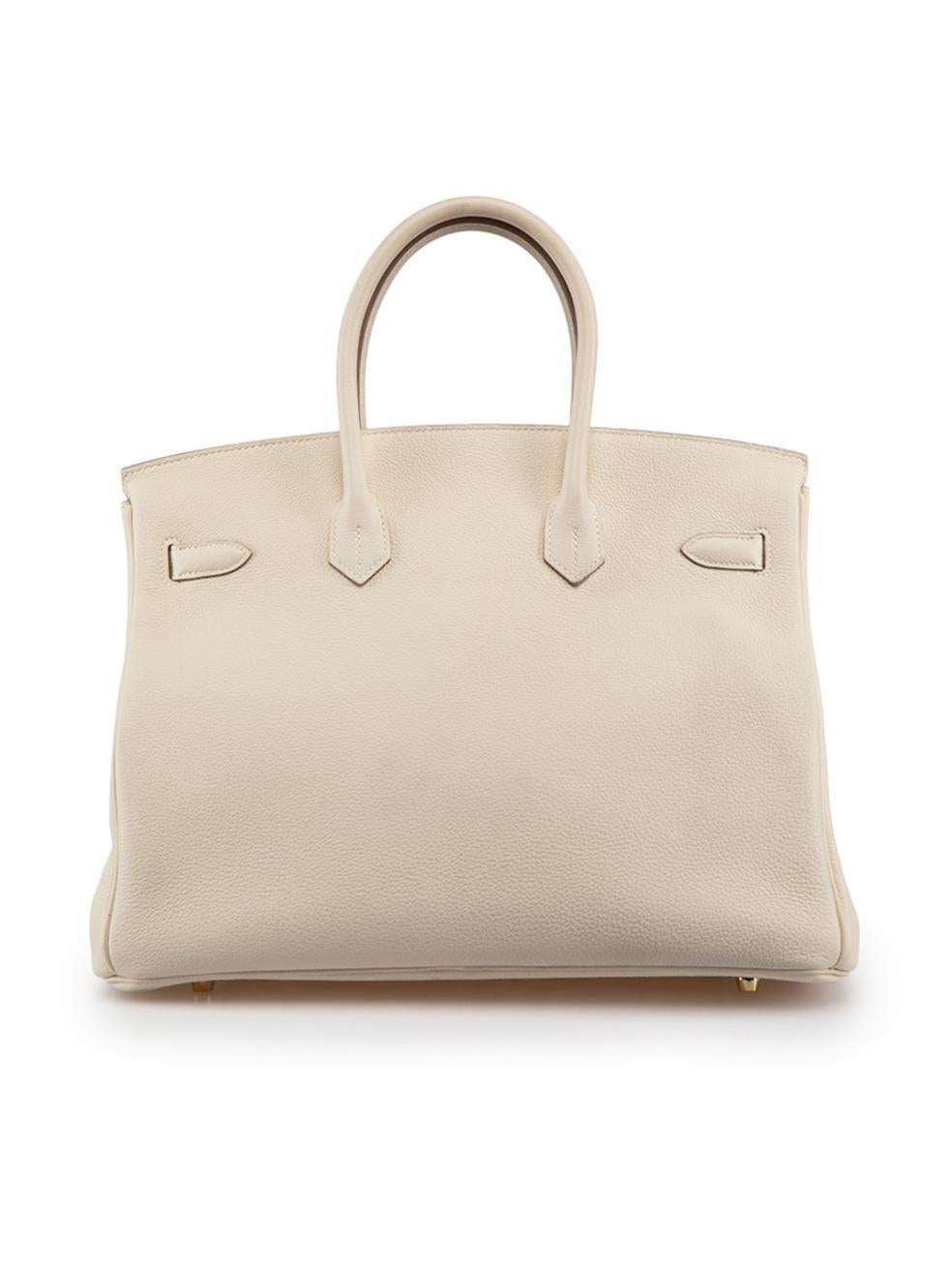Hermès 2015 Ecru Craie Togo Leather GHW Birkin 35 In Good Condition In London, GB