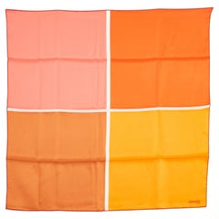 Hermès 2015 Foulard Carré 70 Quadri Orange Jaune Soie carre 70 Foulard Hermès