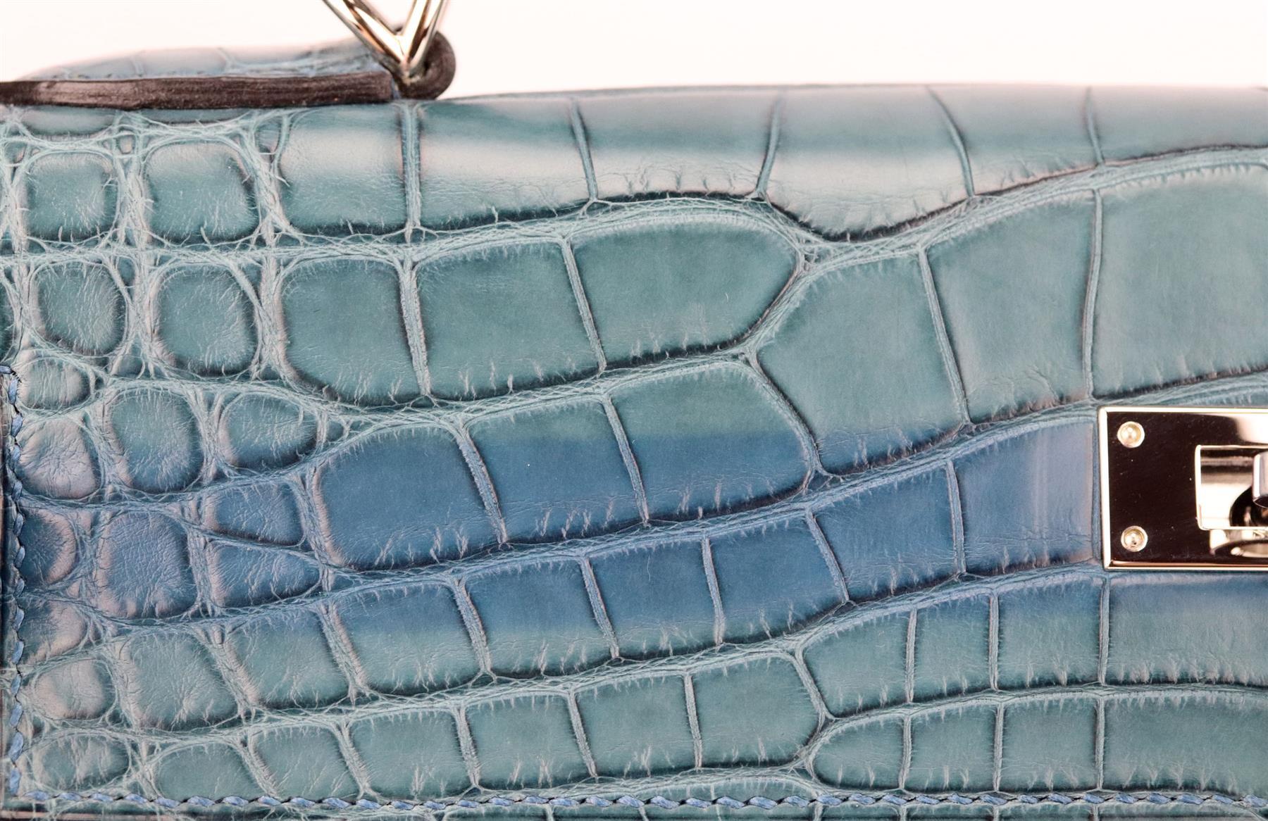 Hermès 2015 Sac Kelly 30cm en cuir d'alligator mat Mississippiensis en vente 4
