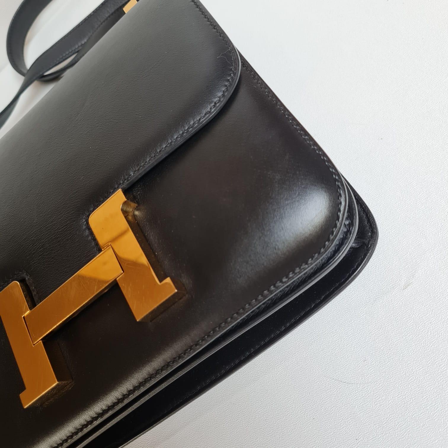 Hermes 2016 Constance 24 Black Box Calfskin Bag GHW 10