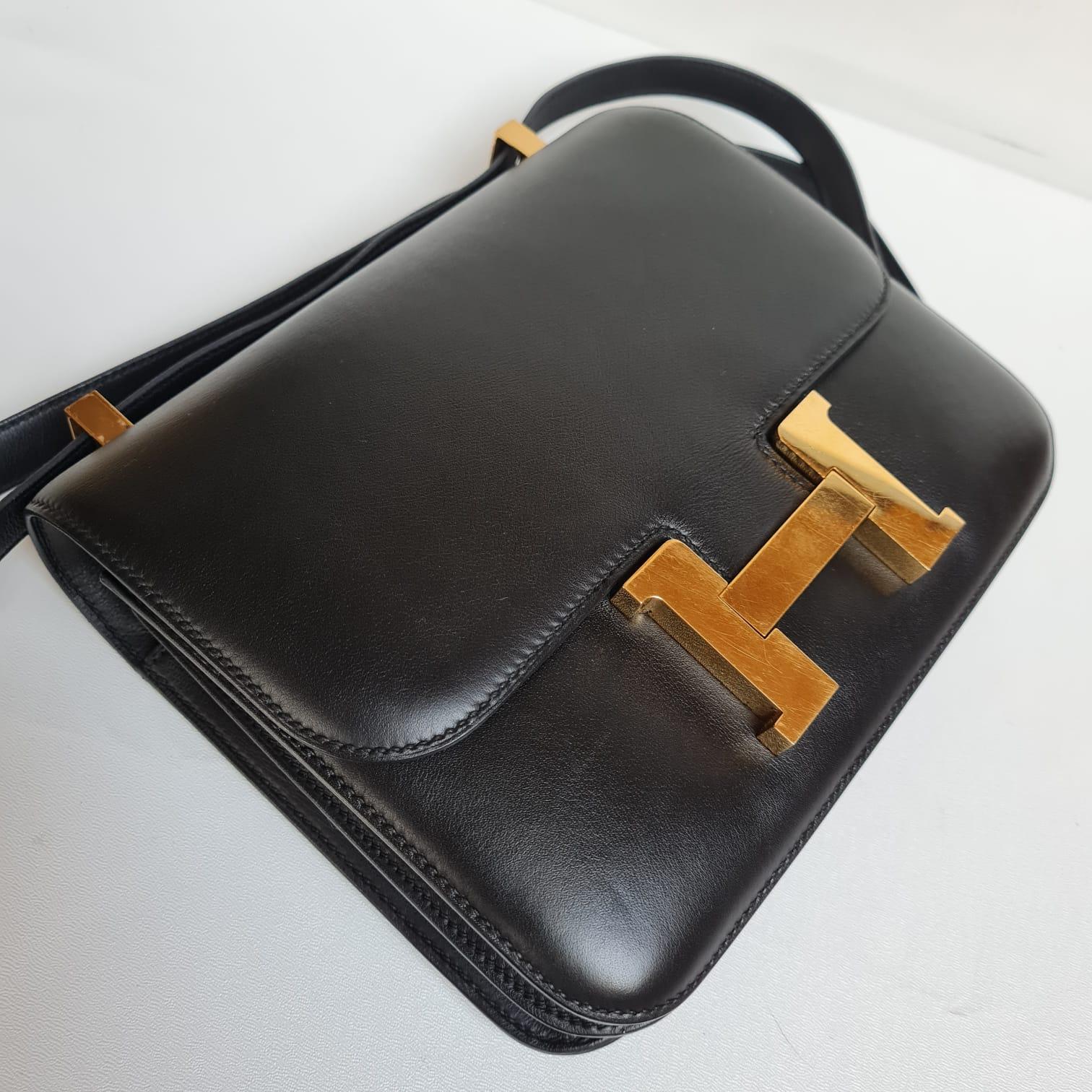 Hermes 2016 Constance 24 Black Box Calfskin Bag GHW 12