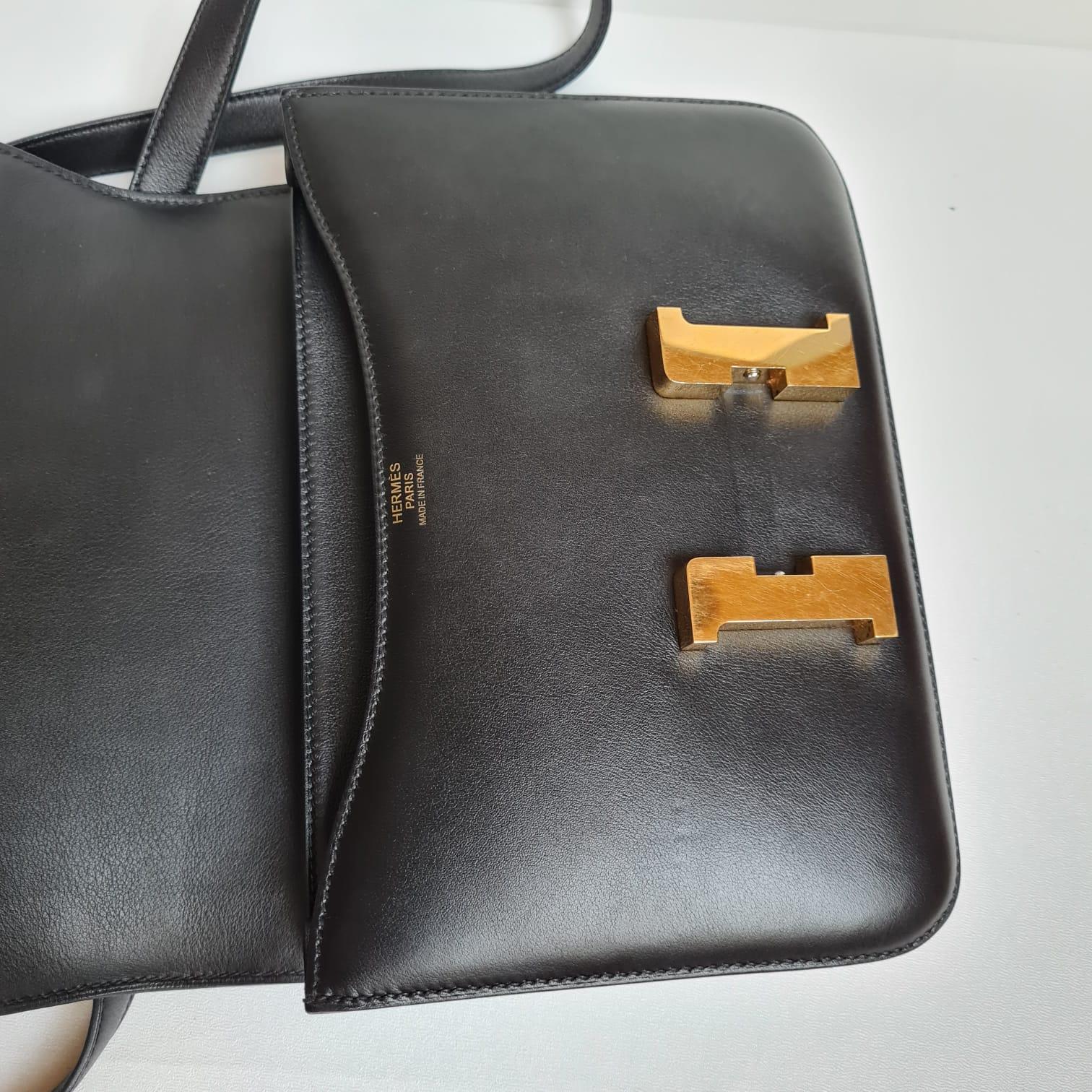 Hermes 2016 Constance 24 Black Box Calfskin Bag GHW 14