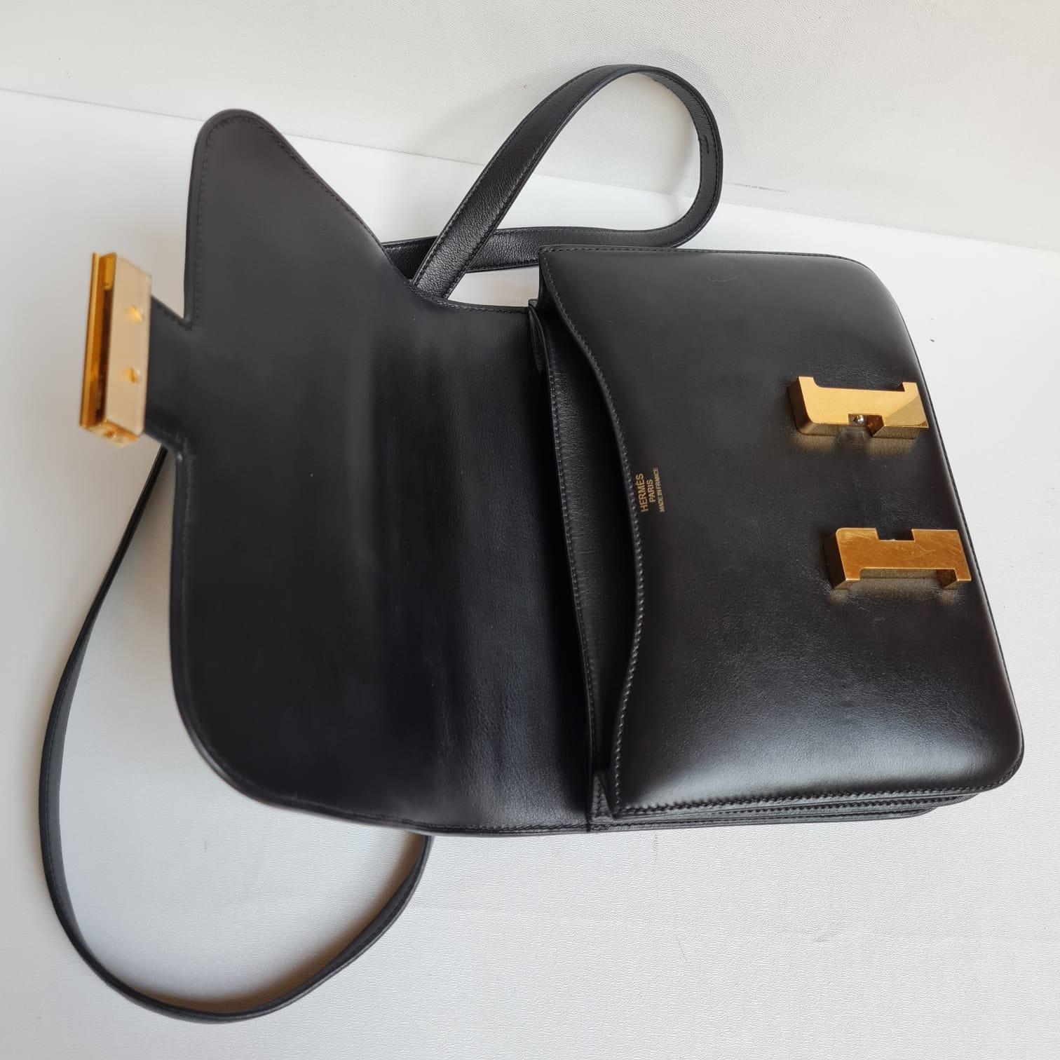 Hermes 2016 Constance 24 Black Box Calfskin Bag GHW 15