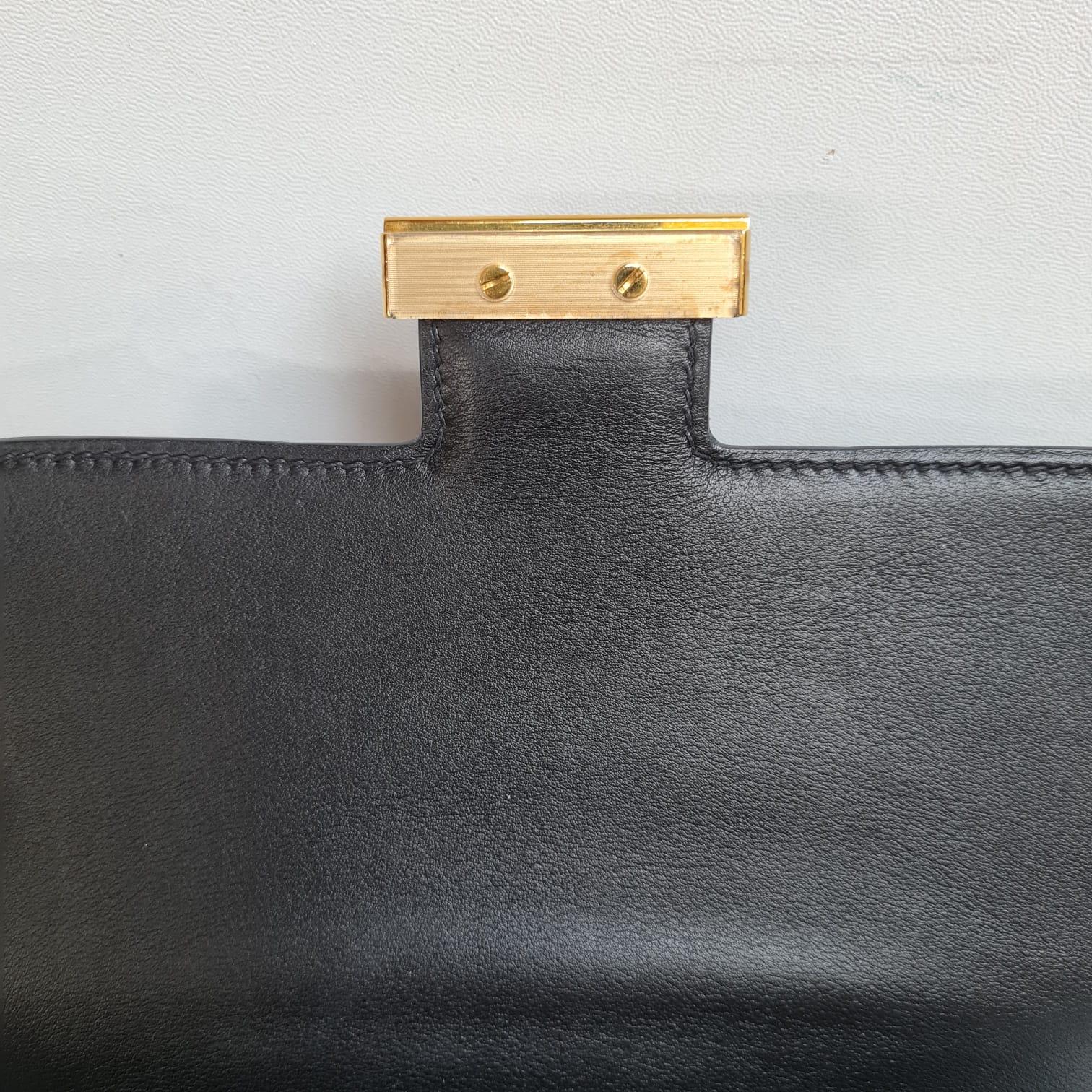 Hermes 2016 Constance 24 Black Box Calfskin Bag GHW 16